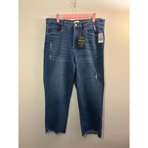 Nicole Miller SOHO High Rise Straight Crop Jean Size 14
